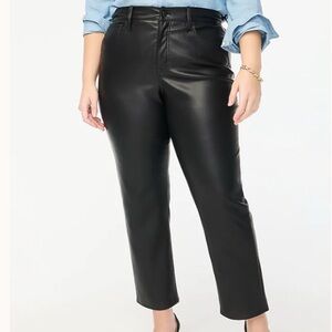 J.Crew Vegan Leather straight leg pants Women's size 10 style BU809 Quiet Luxury